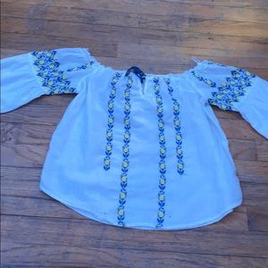 abercrombie & fitch off the shoulder blouse